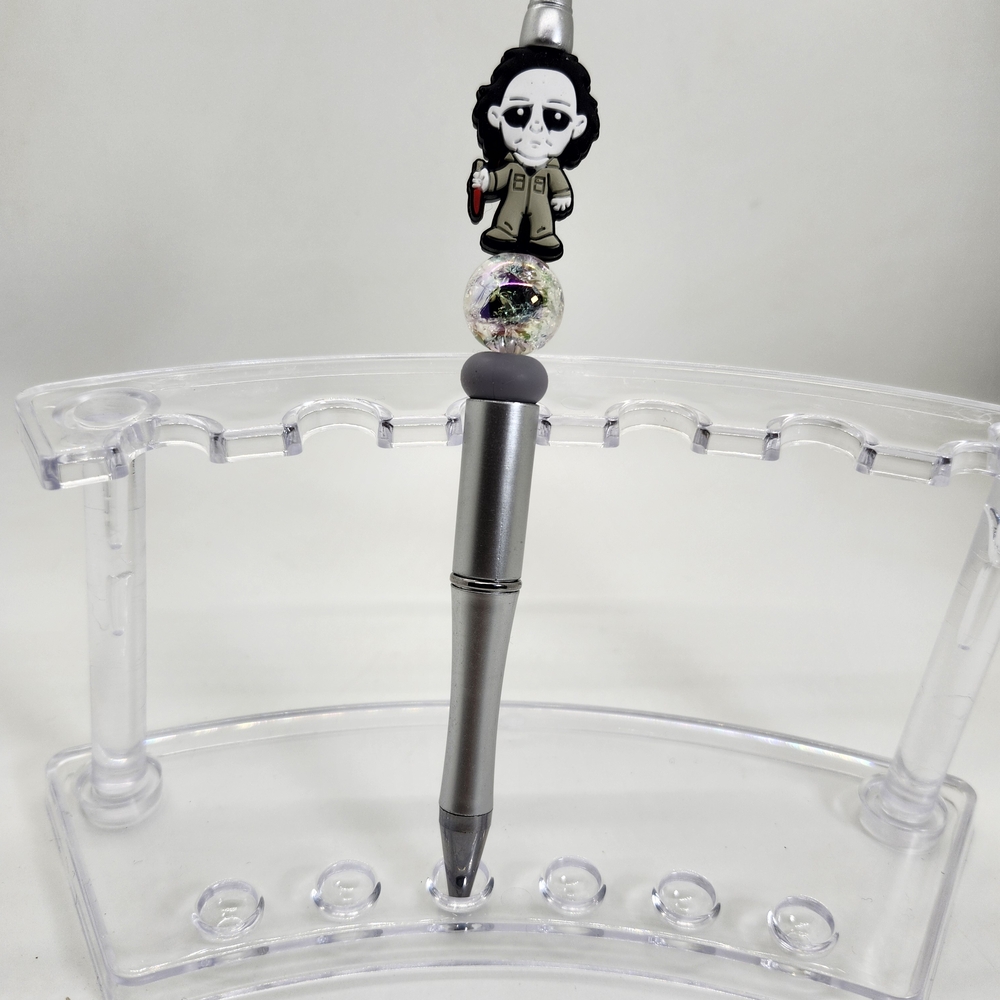 Handmade Michael Myers Beaded Pen | Horror Halloween Collectible